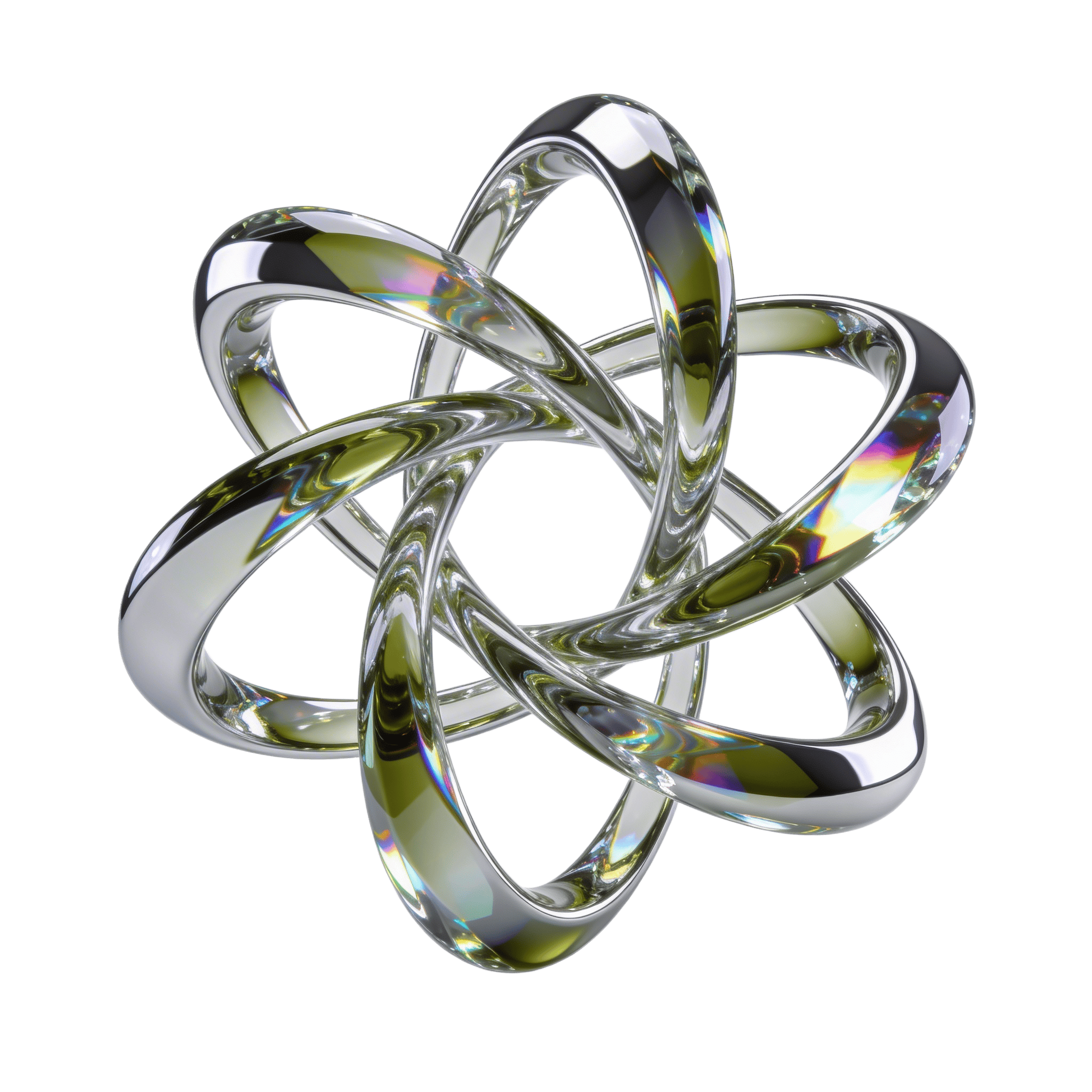 Abstract 3D Chrome Atom