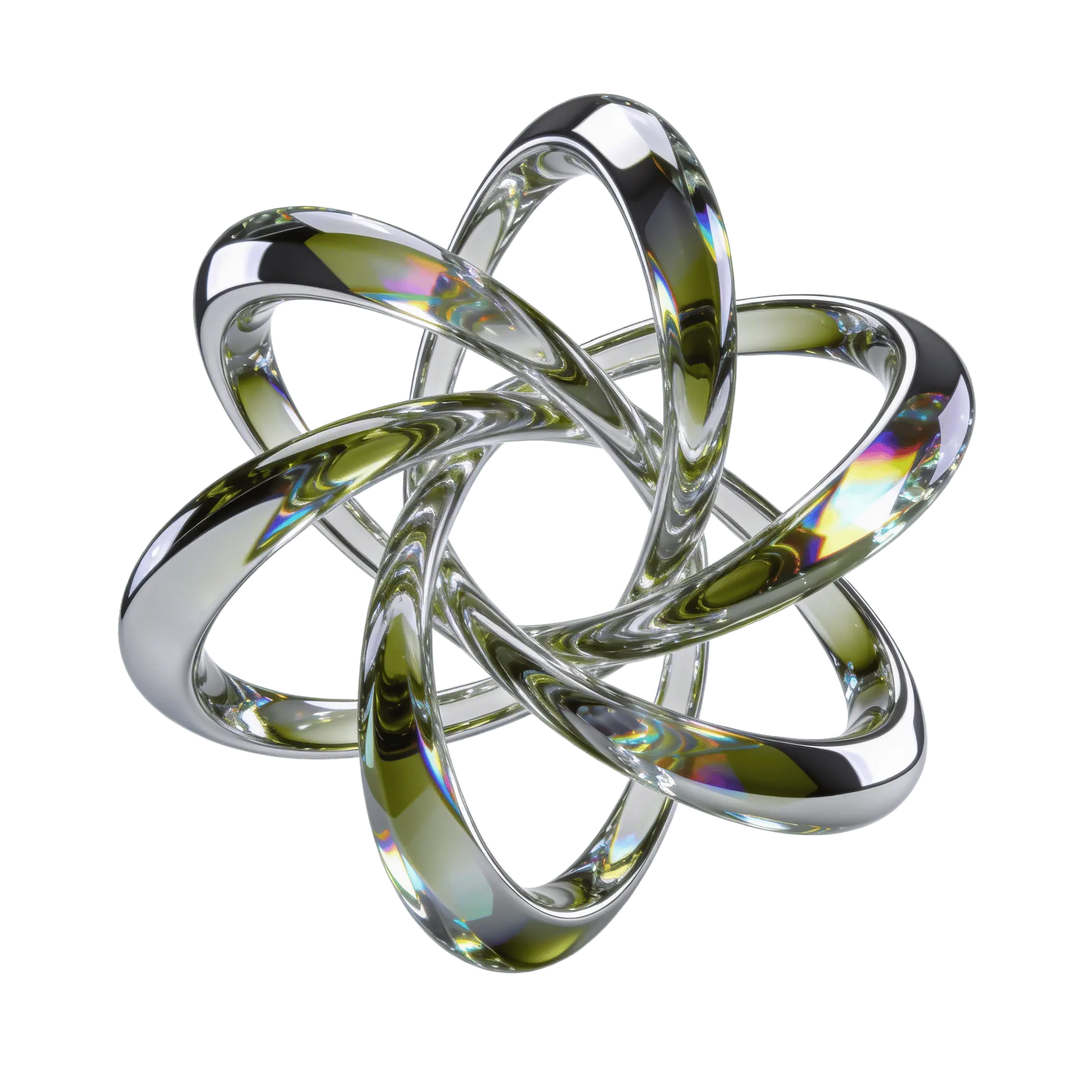 Abstract 3D Chrome Atom